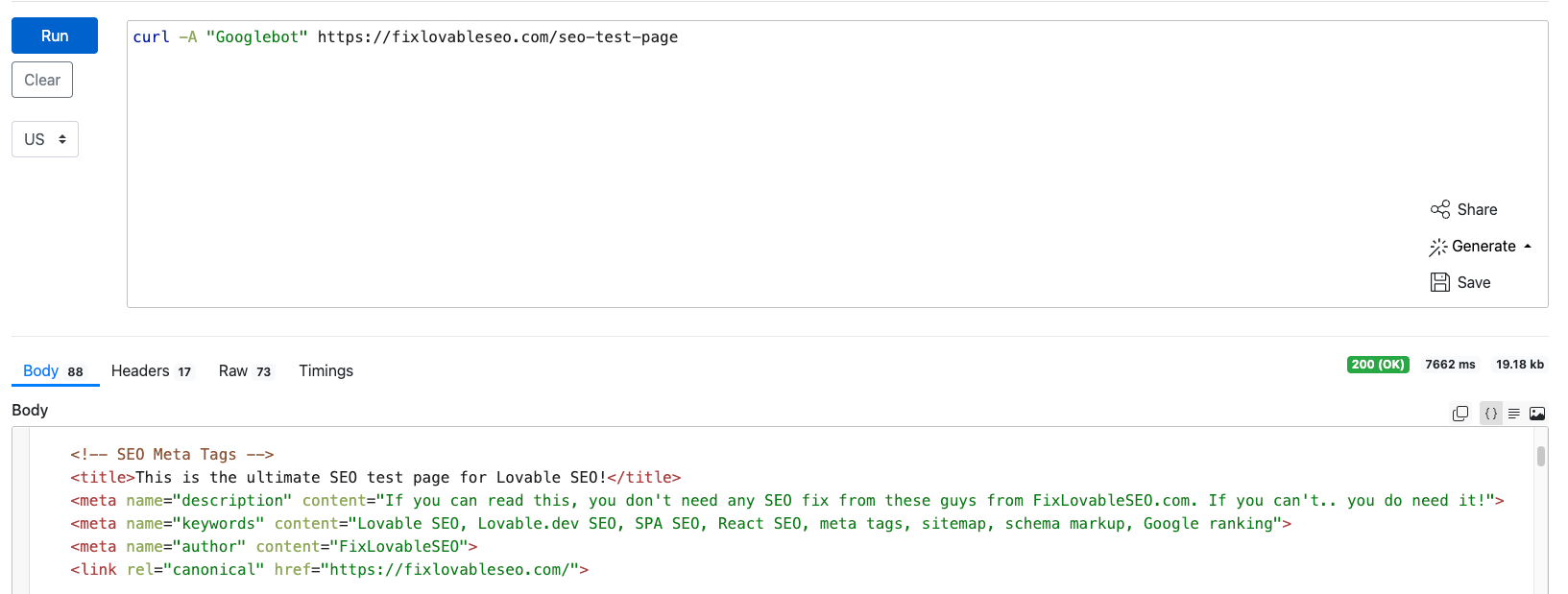 After SEO fix showing Google correctly displaying custom meta title and description